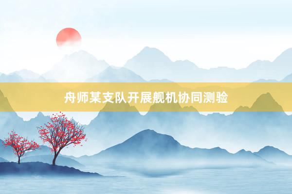 舟师某支队开展舰机协同测验